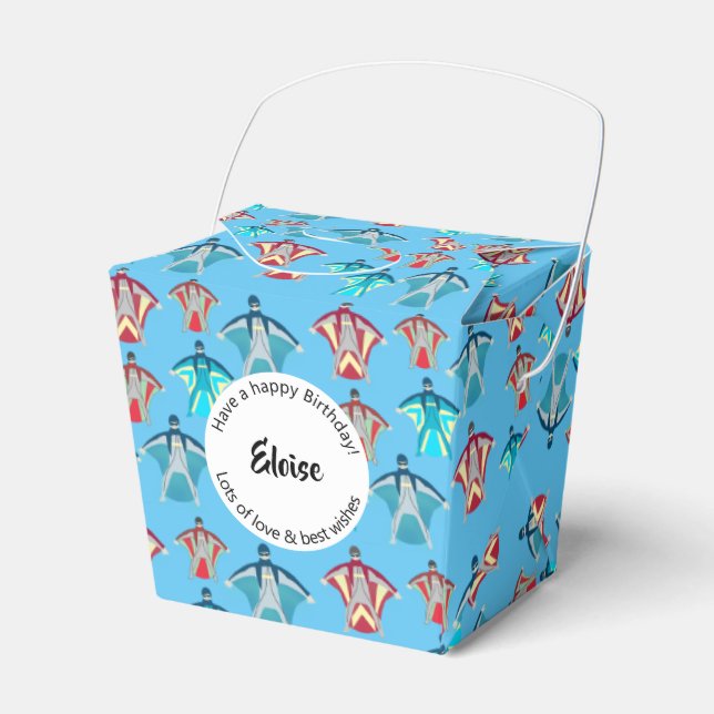 Wingsuit Skydiving Favor Boxes (Front Side)