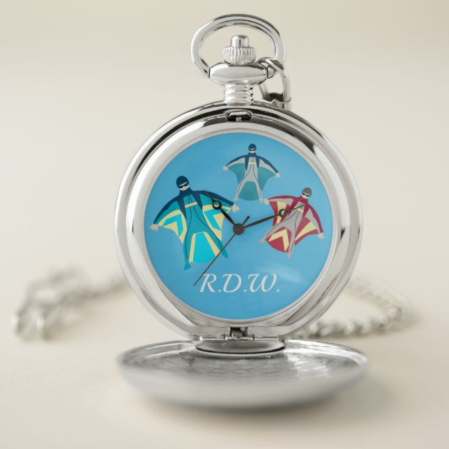 Wingsuit Skydiving Pocket Watch (Inside)