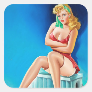 Vintage Style Pin Up Girl Sticker P88 Pinup Girl Sticker