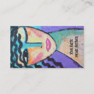 Wink Abstract Portrait of a Woman Business Card