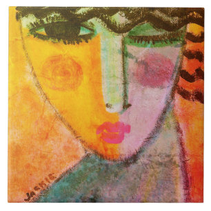 Wink Abstract Portrait of a Woman Ceramic Tile