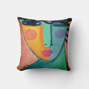 Wink Abstract Portrait of a Woman Throw Pillow