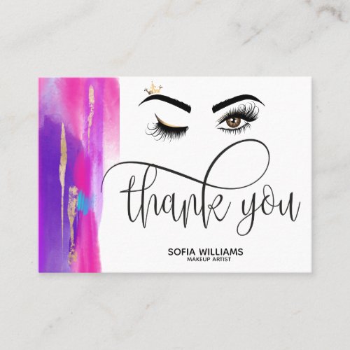 Wink Beautiful Brown Eye pink abstract art Referral Card