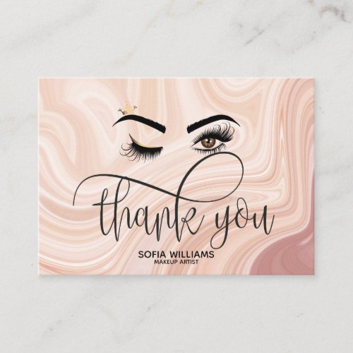 Wink Beautiful  Eye dusty pink marble Aftercare Referral Card