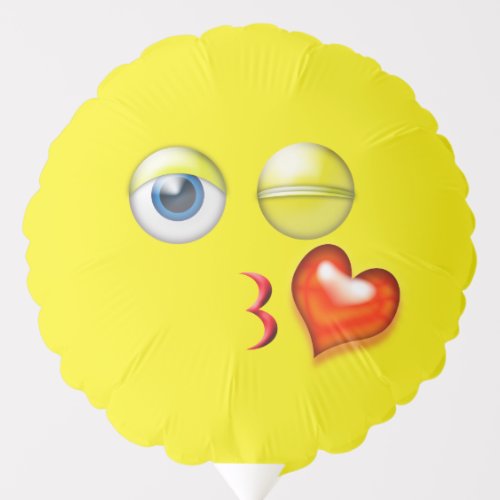 Wink Blow Kiss Emoji Balloon