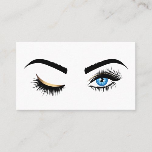 Wink Eye Makeup artist Blue Eyes Lash Extension Business Card