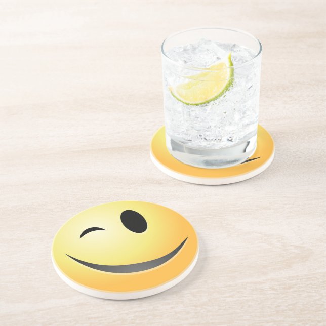 WINK FACE DRINK COASTER (Side)