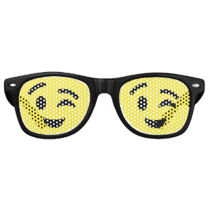 Wink Face Emoji Retro Sunglasses