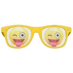 Wink Happy Emoji Face Tongue Out Party Glasses at Zazzle