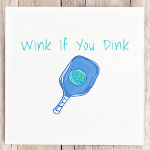 Wink If You Dink Preppy Pickleball Funny Napkins
