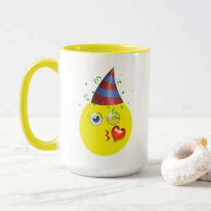 Wink & Kiss Birthday Emoji Mug