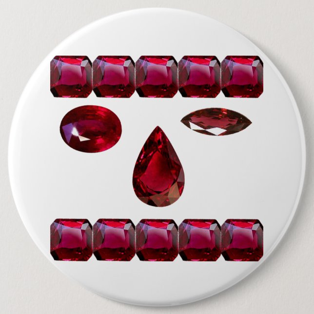 Wink Red Gemstone Button (Front)