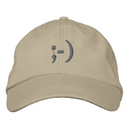 ;-) Wink Smiley Embroidered Baseball Cap