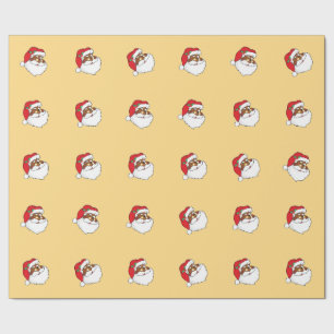 Winking African American Santa Claus Wrapping Paper