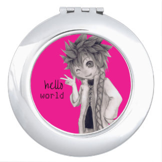 Winking Anime Guy, Original Drawing Compact Mirror