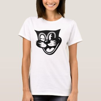 Winking Black Cat T-shirt by Vintage_Halloween at Zazzle