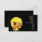 Winking Blonde Girl Business Cards (Front/Back)