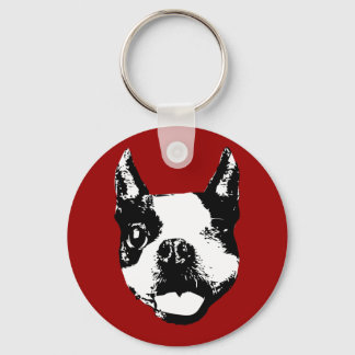 Winking Boston Terrier Keychain