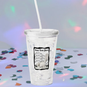 Winking Cat on a Piano Bars of Wavy Music Notes Acrylic Tumbler