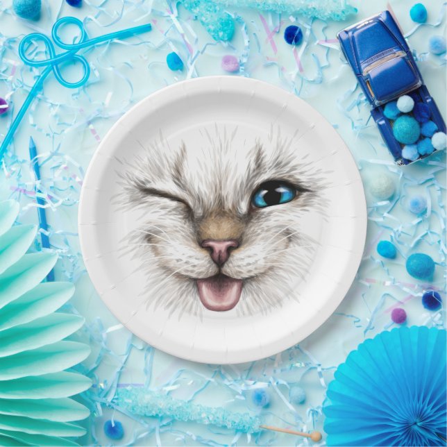 Winking Cat Paper Plates (Party)