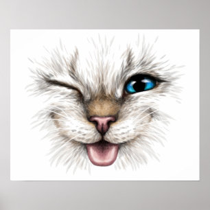 Winking Cat Poster