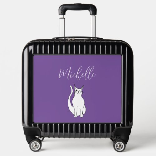 Winking Cat Trendy Purple Personalized  Luggage