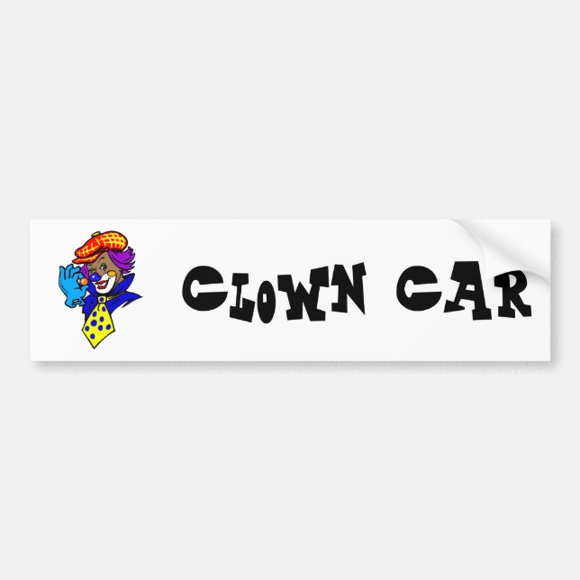 Winking Clown with Marble Bumper Sticker (Front)