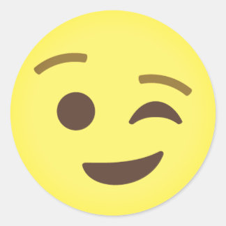 Winking Emoji Stickers | Zazzle