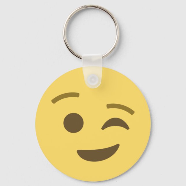 Winking Emoji Keychain (Front)