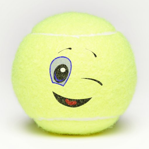 Winking Emoji Tennis Balls Zazzle