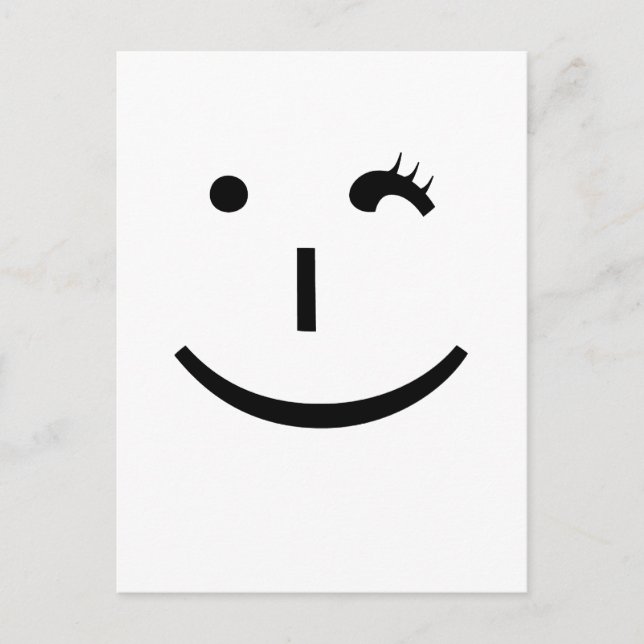 winking emoticon - a fun way to say hi postcard (Front)