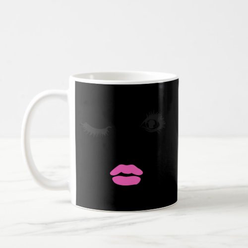 Winking Eye Lashes Fashion Face Lips And Eyelashes Coffee Mug
