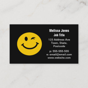 Winking face business card