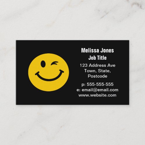 Winking smiley face business card templates