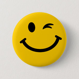 happy face winking buttons pins decorative button pins zazzle