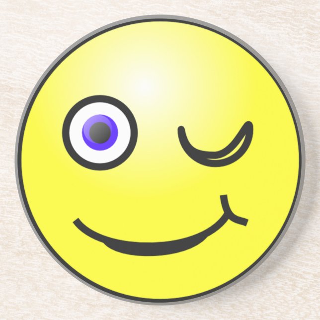 Winking Face Coaster (Front)