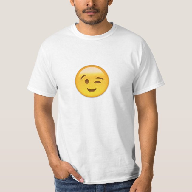 Winking Face Emoij T-Shirt (Front)