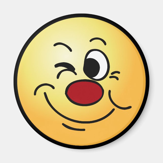 Winking Face Grumpey Magnet (Front)