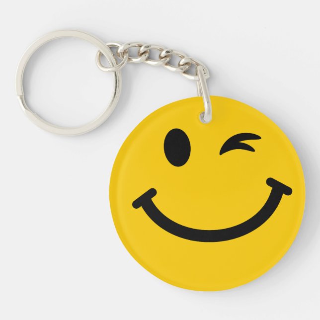 Winking face keychain (Front)