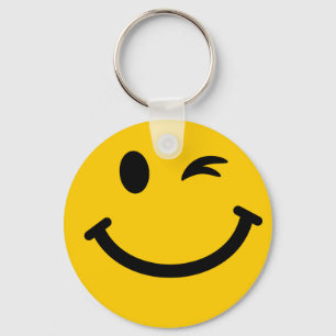 Winking face keychain