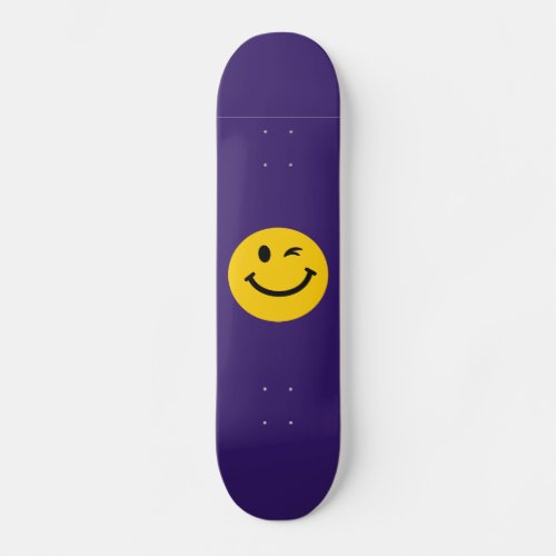 Winking face skateboard deck