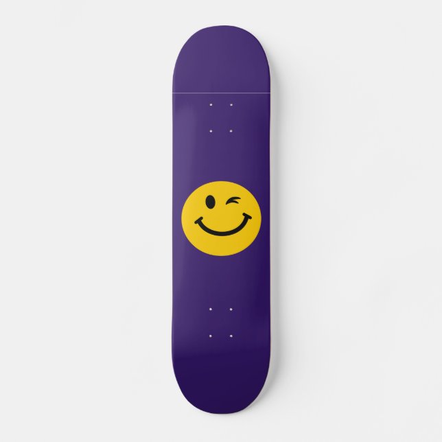 Winking face skateboard deck (Front)