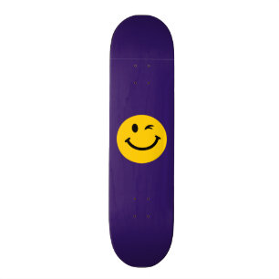 Winking face skateboard deck