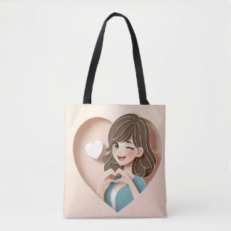 Winking Girl's Magic of Love Tote Bag