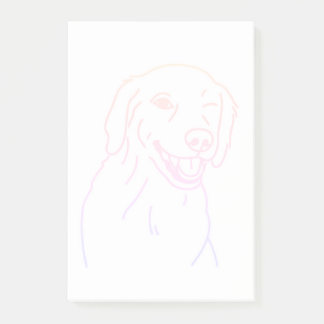 Winking golder retriever dog post-it notes