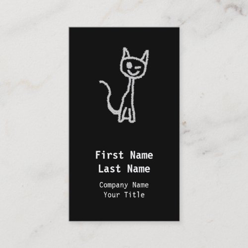 Winking Gray Cat. Business Card