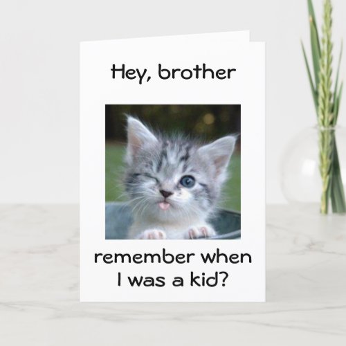 WINKING KITTEN for BROTHERBEST BIRTHDAY EVER Card