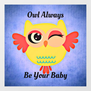 Winking Owl Wall Decal