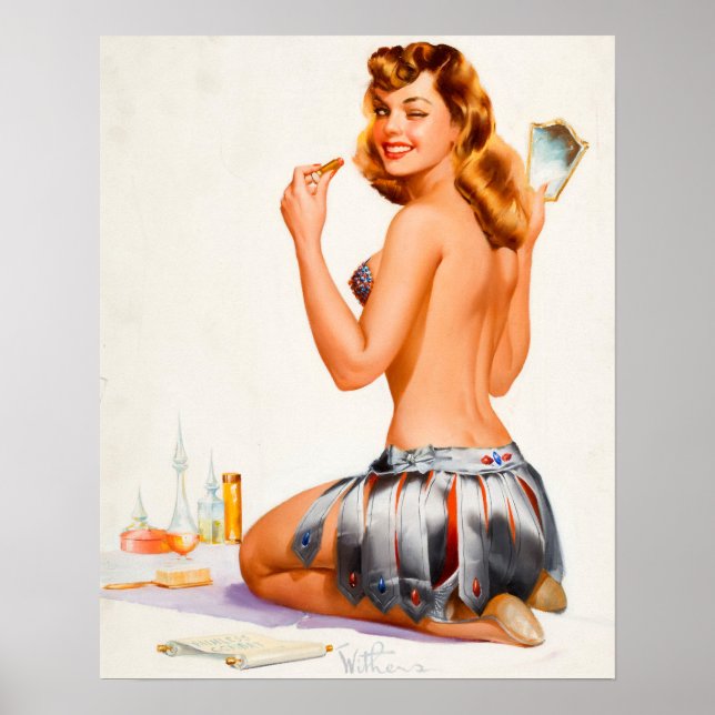 Winking Pin Up Poster (Front)