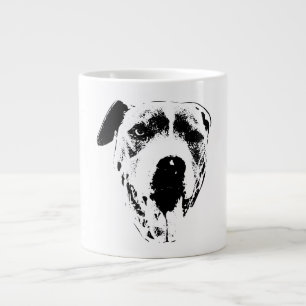 Winking Pitbull Mix, Close-Up Ink Smile Giant Coffee Mug